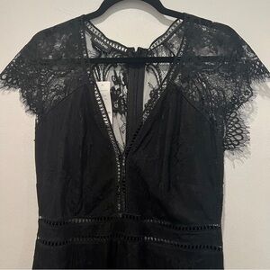 Bebe walker lace culotte jumpsuit (size 10) black